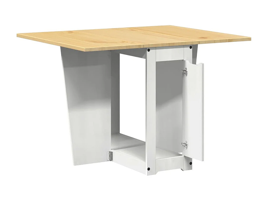 Mesa de jantar dobrável Corona madeira de pinho maciça branco