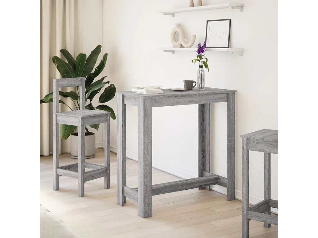 Table de bar sonoma gris 102x50x103,5 cm bois d'ingénierie