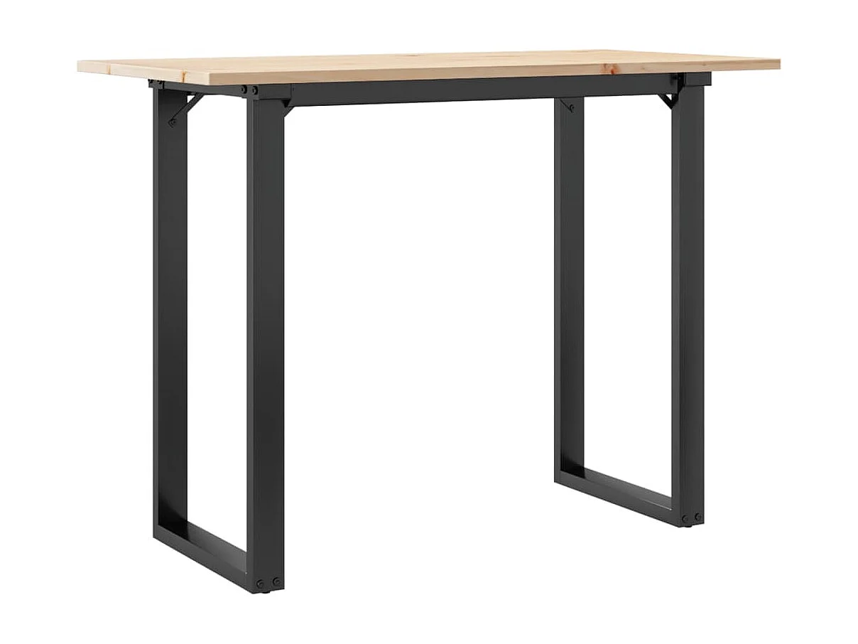 Mesa de jantar estrutura em O 100x50x75cm pinho e ferro fundido