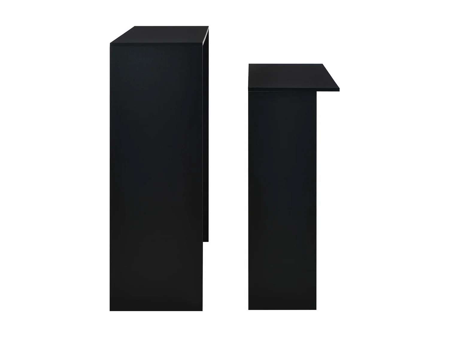 Table de bar avec 2 dessus de table Noir 130 x 40 x 120 cm