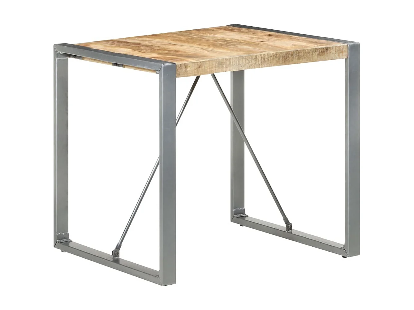 Mesa de jantar 80x80x75 cm madeira de mangueira áspera