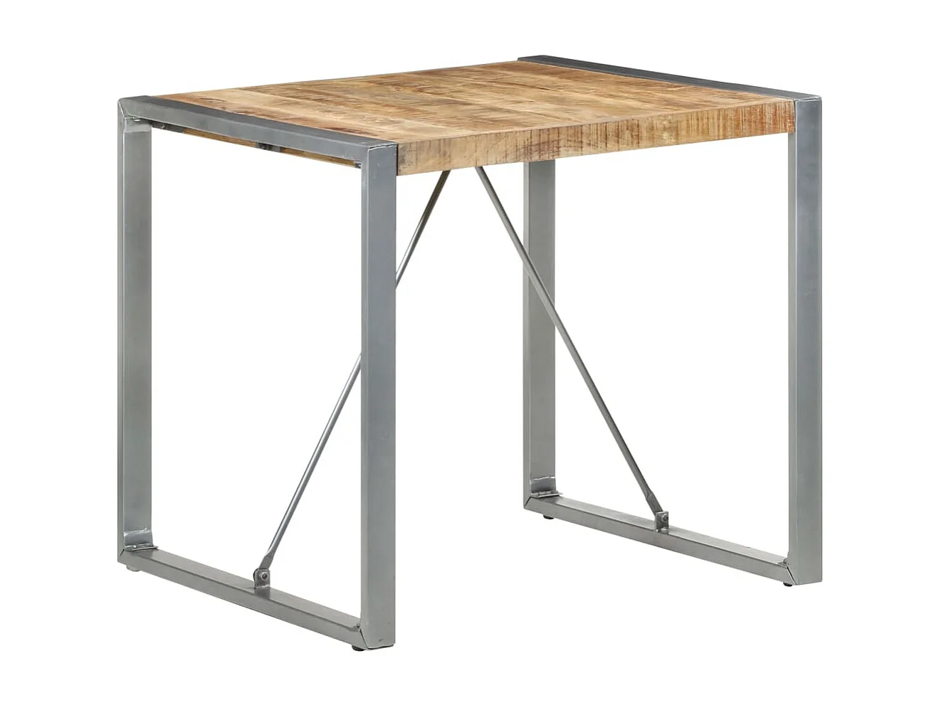 Mesa de jantar 80x80x75 cm madeira de mangueira áspera