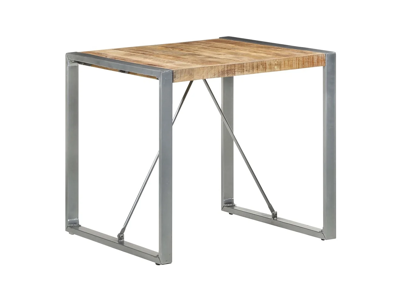 Table à manger 80x80x75 cm bois de manguier brut