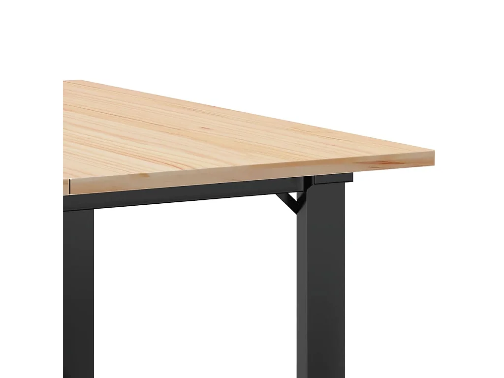 Couchtisch O-Gestell 90x90x45cm Massivholz Kiefer und Gusseisen