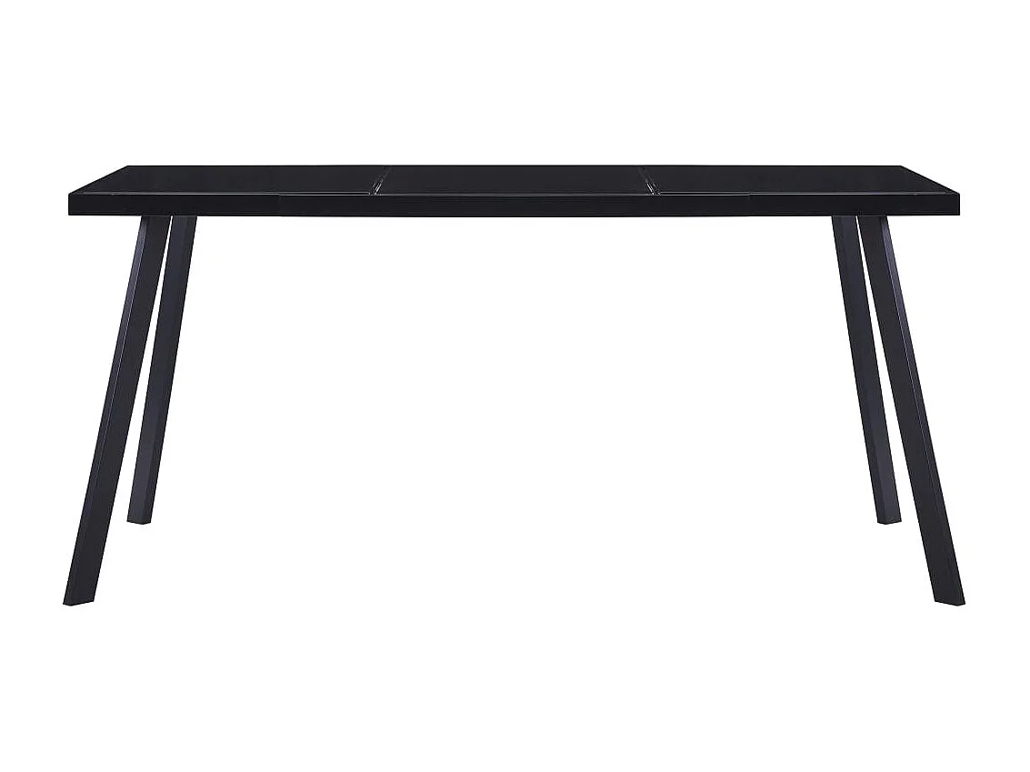 Table à manger Noir 180x90x75 cm Verre trempé