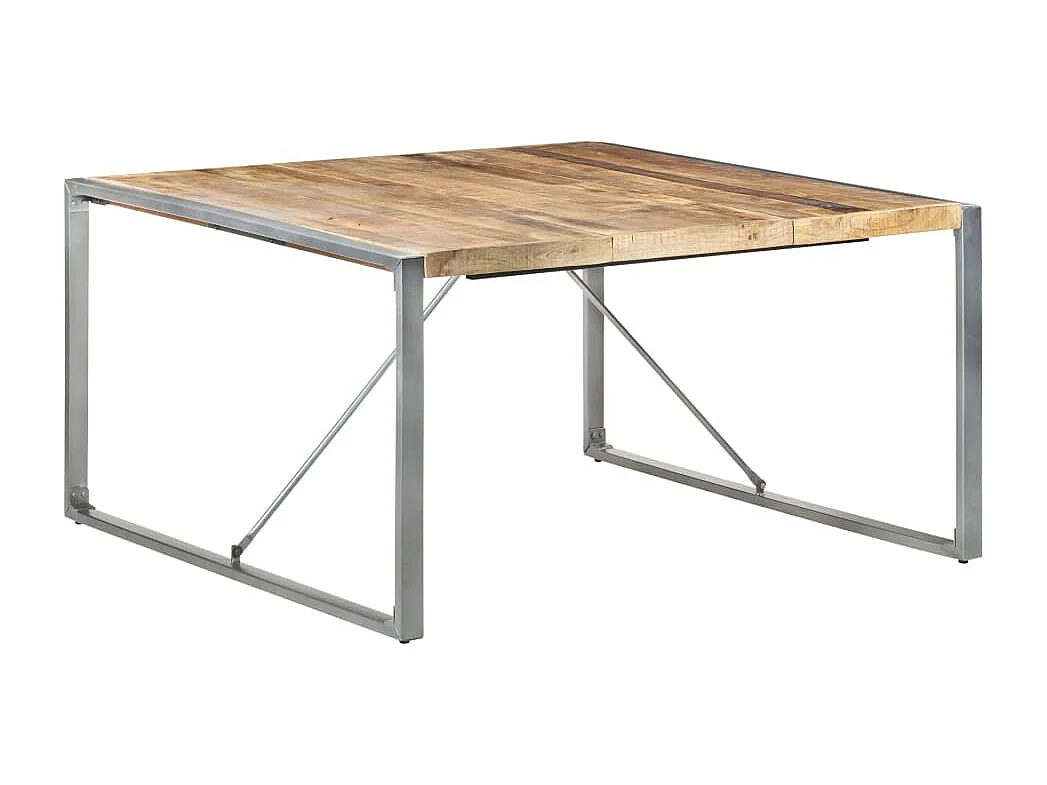 Table à manger 140x140x75 cm Bois de manguier brut