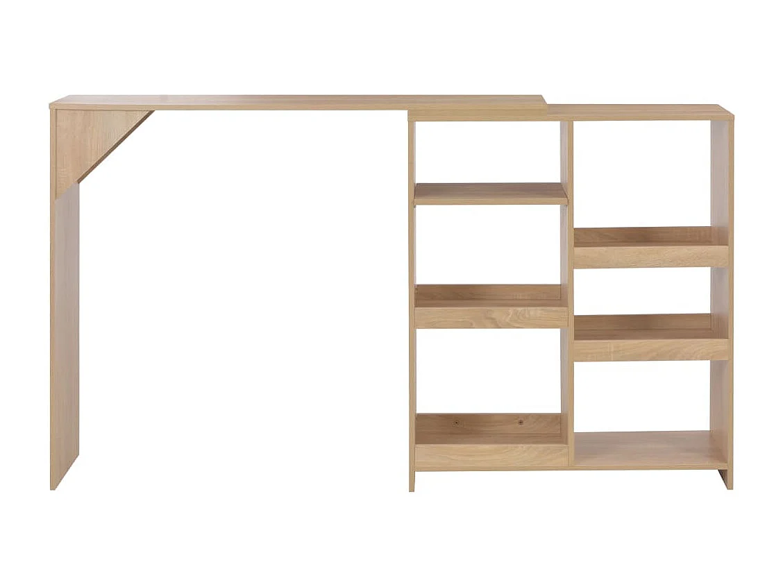 Bartafel met verplaatsbaar schap 138x39x110 cm eikenkleurig
