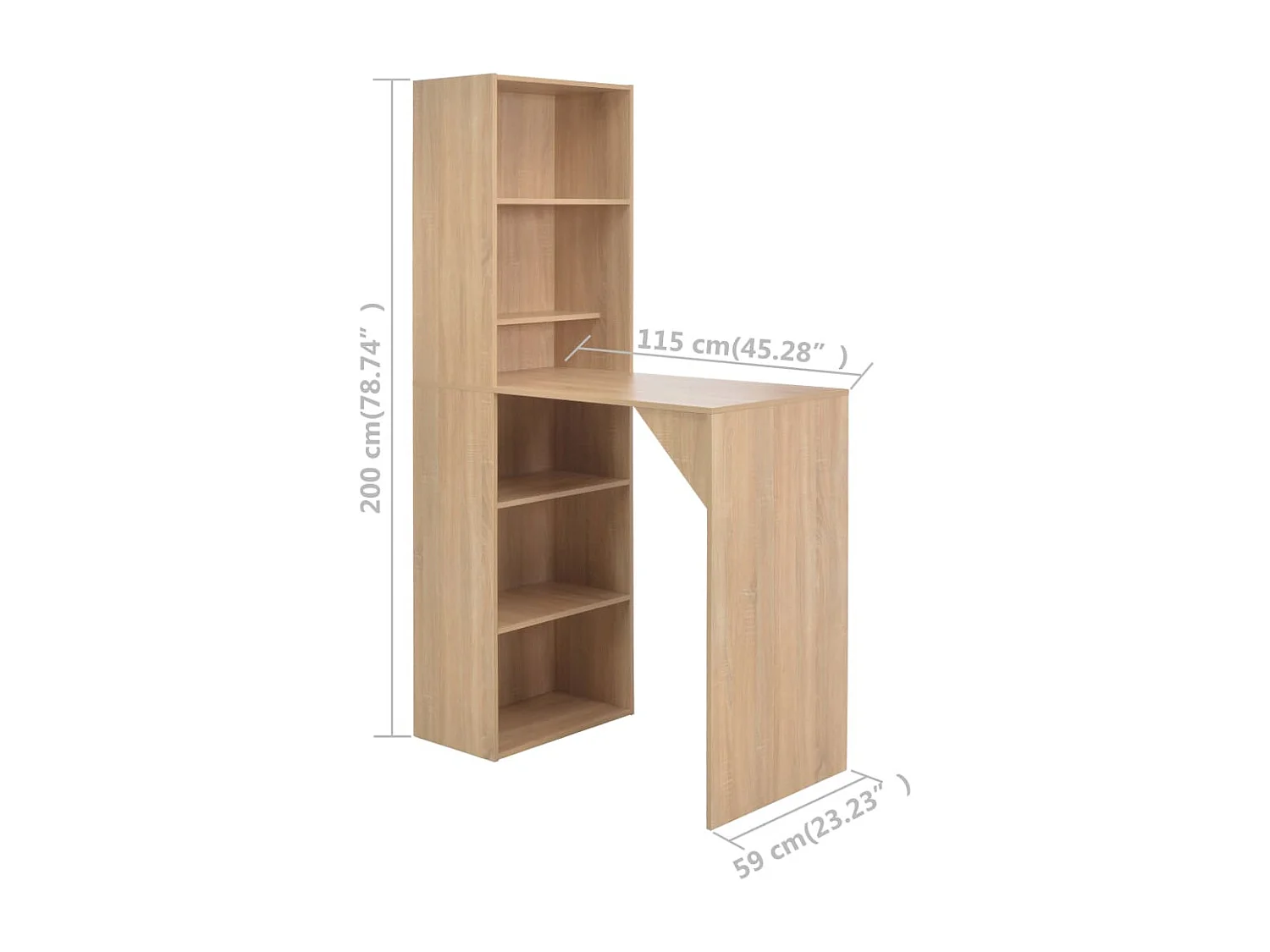 Table de bar avec armoire Chêne 115x59x200 cm