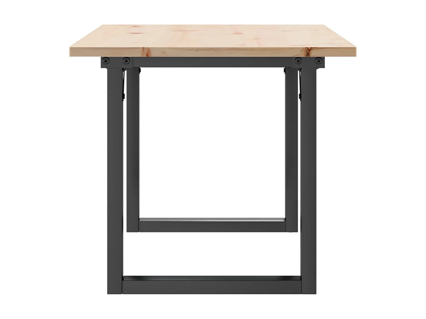 Mesa de centro marco O madera maciza pino y acero 90x40x35 cm