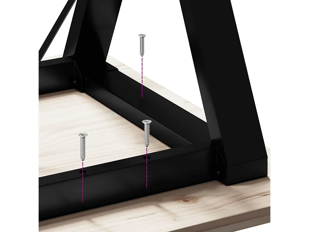 Tavolo da Pranzo Telaio a Y 180x90x75 cm Legno Pino e Acciaio