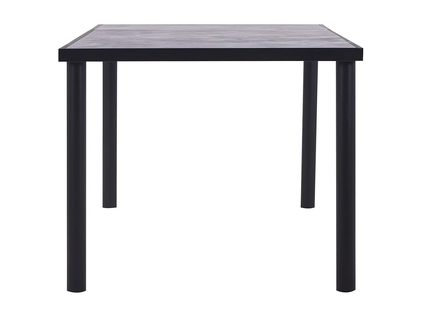 Table à manger Noir et gris béton 200x100x75 cm MDF