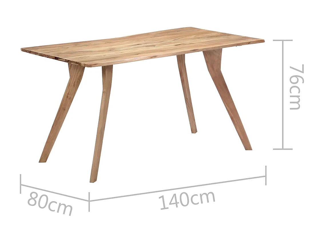 Mesa de jantar 140x80x76 cm madeira de acácia maciça