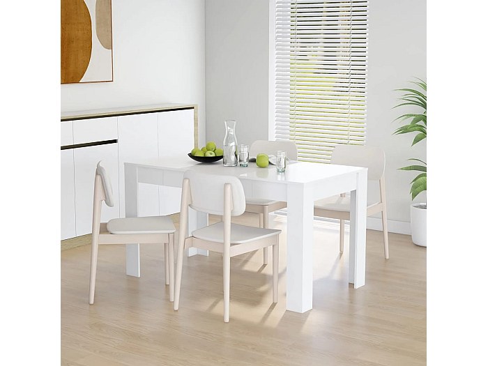 Tavolo Da Pranzo Rettangolare Nero - 140x74,5x76 Cm In Truciolato, Design Semplice E Moderno, Per Cucina, Sala Da Pranzo E Giardino - 6