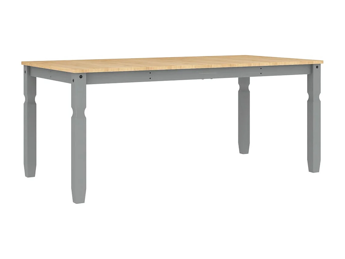 Table à manger Corona gris 180x90x75 cm bois massif de pin