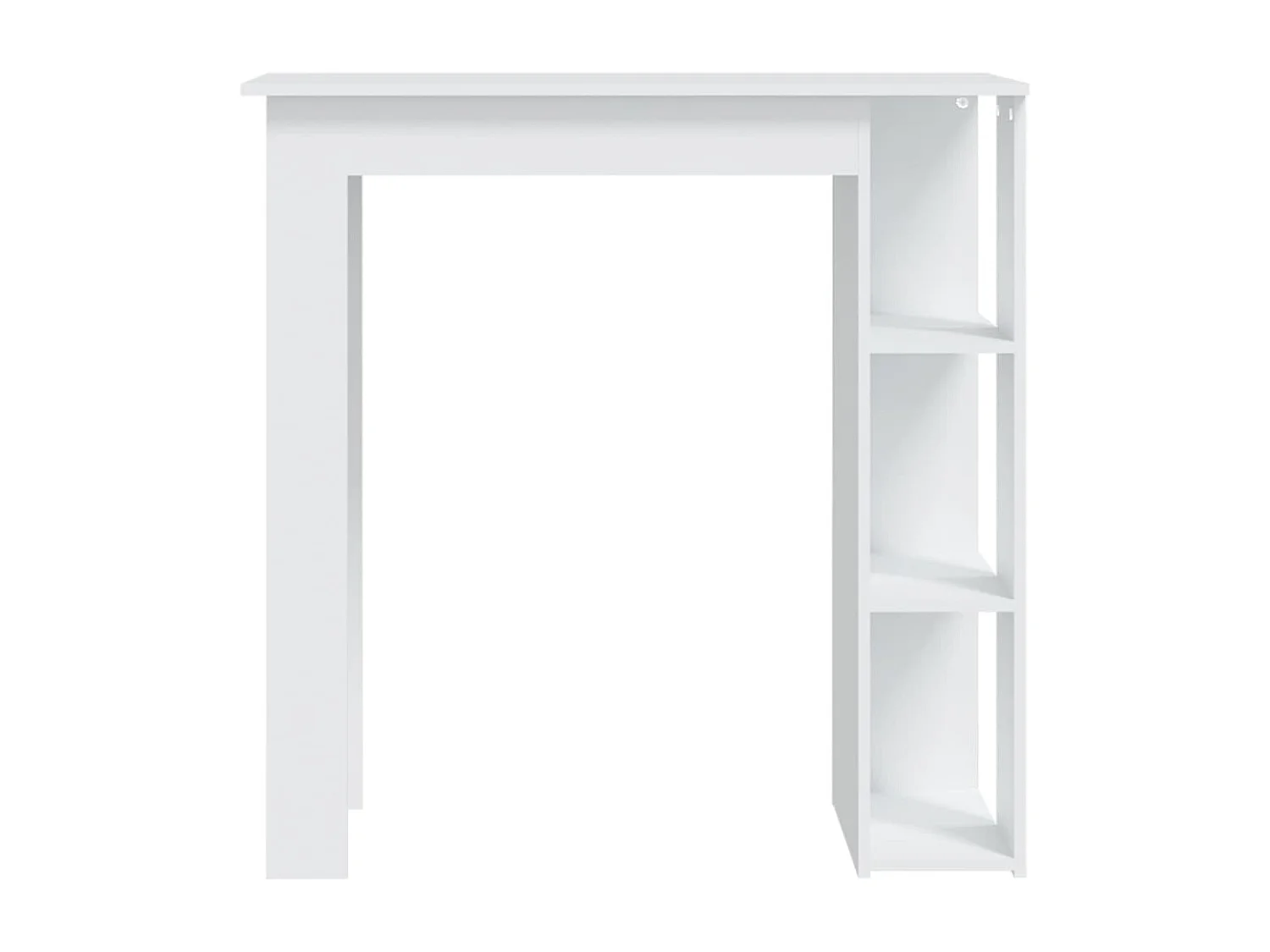 Mesa de bar com prateleiras derivados de madeira branco