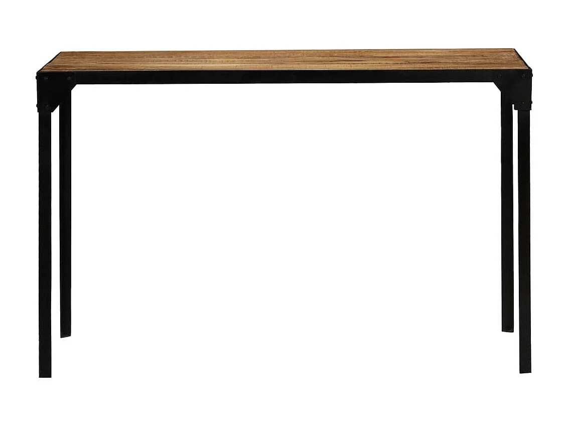 Table à manger Bois de manguier brut massif et Acier 120 cm