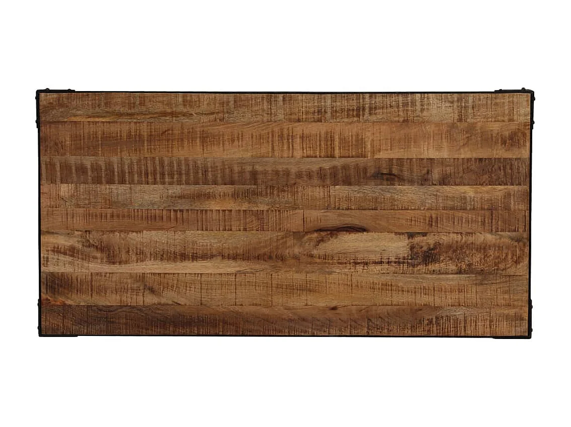 Table à manger Bois de manguier brut massif et Acier 120 cm