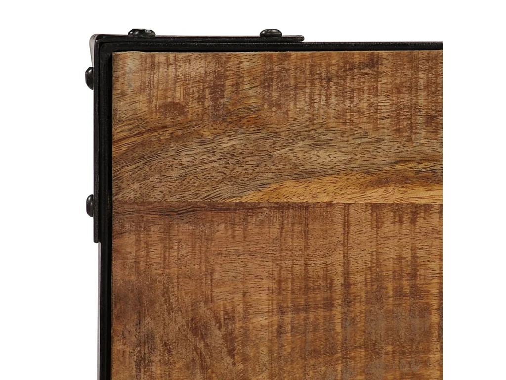 Table à manger Bois de manguier brut massif et Acier 120 cm