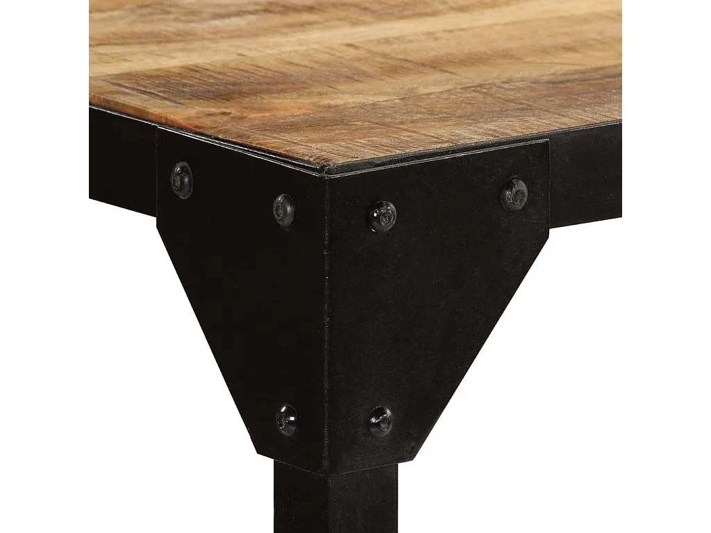Table à manger Bois de manguier brut massif et Acier 120 cm