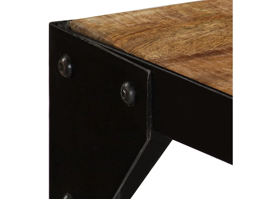 Table à manger Bois de manguier brut massif et Acier 120 cm