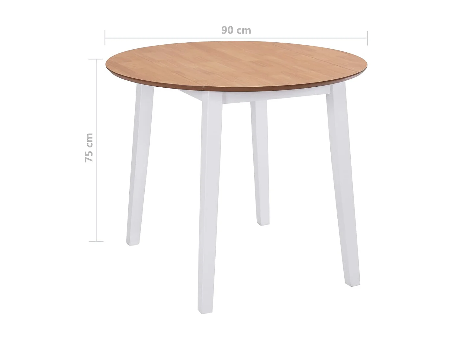 Table à manger ronde à abattant MDF blanc