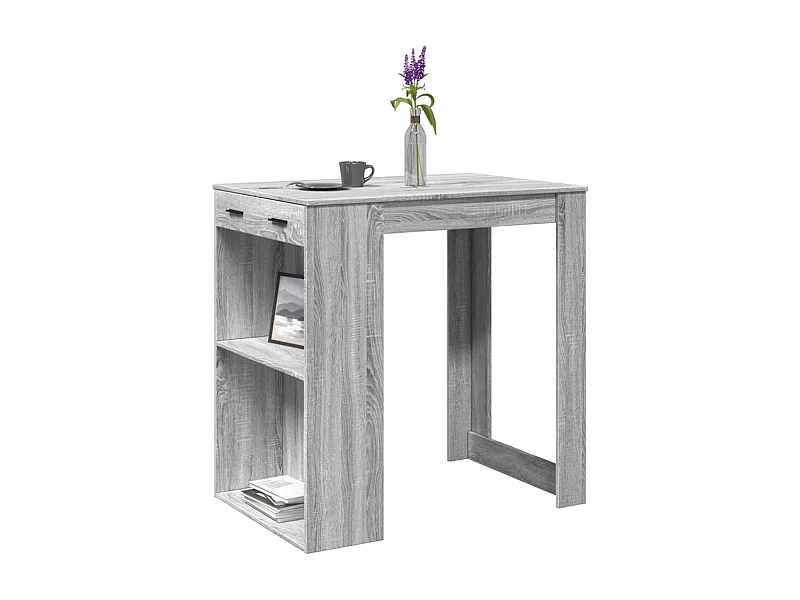 Table de bar sonoma gris 102x70x103,5 cm bois d'ingénierie