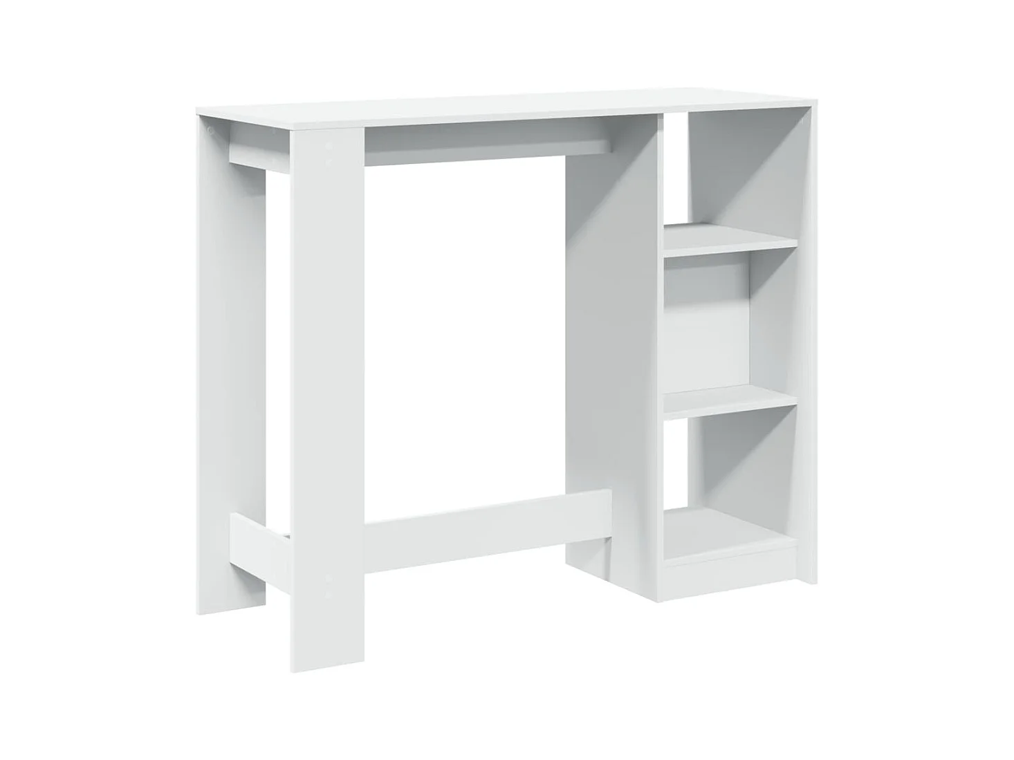 Tavolo Bar con Ripiano Bianco 124x46x103,5 cm in Truciolato