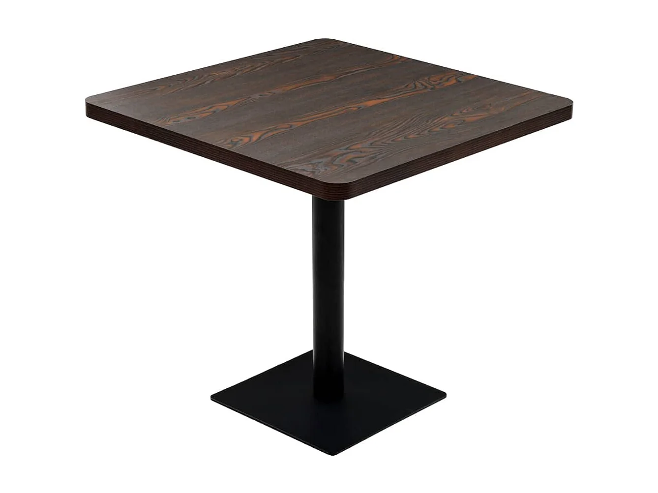 Mesa bistrô em MDF e aço quadrada 80x80x75 cm cinzento escuro