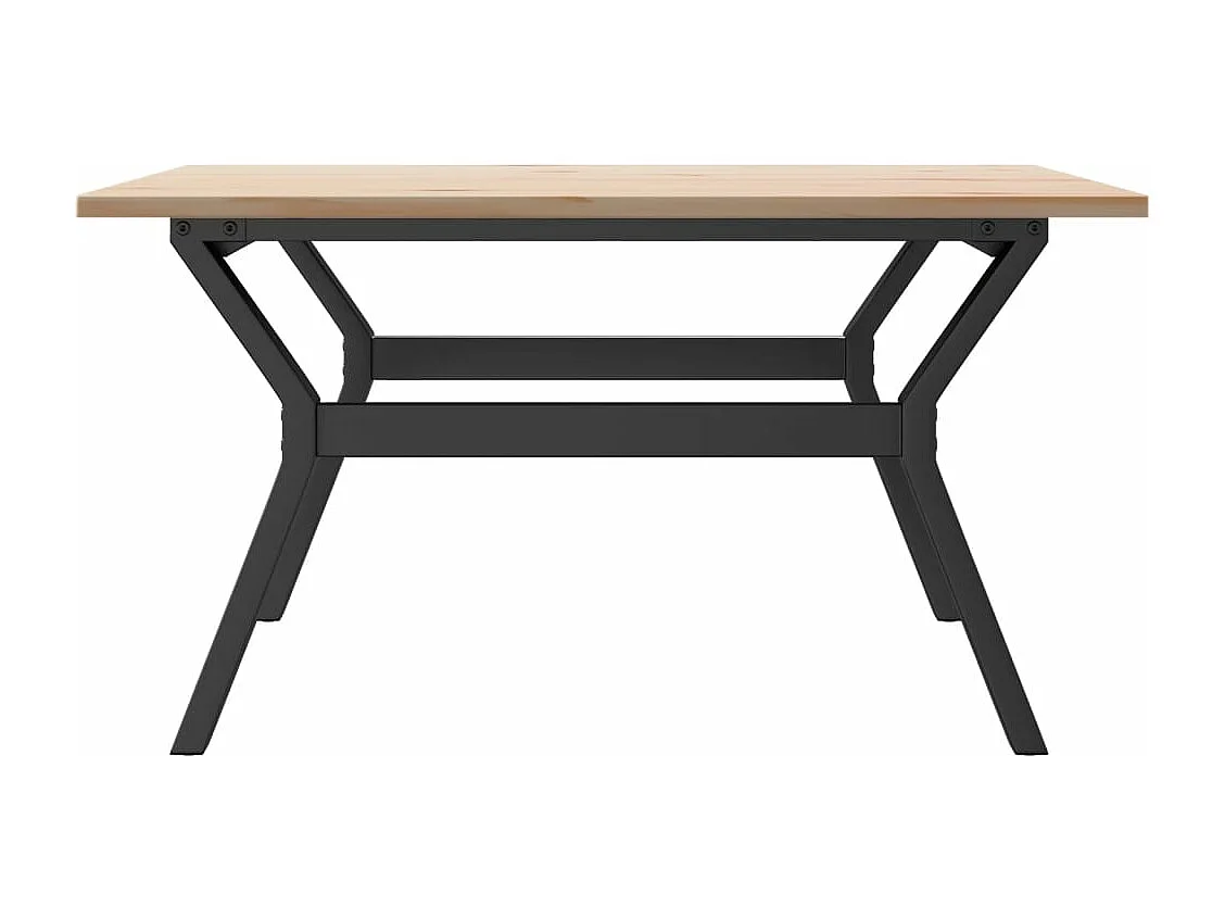 Mesa de centro estrutura em Y 90x90x45 cm pinho e ferro fundido