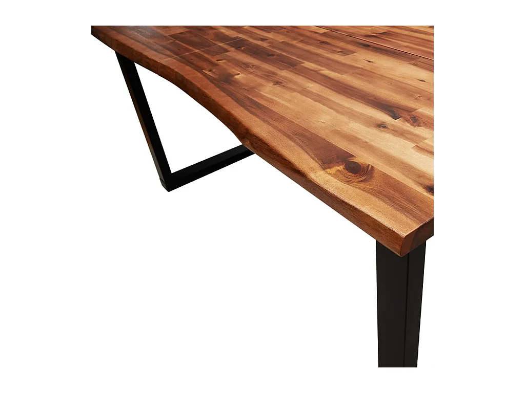 Eettafel met natuurlijke rand 140x80x75 cm massief acaciahout