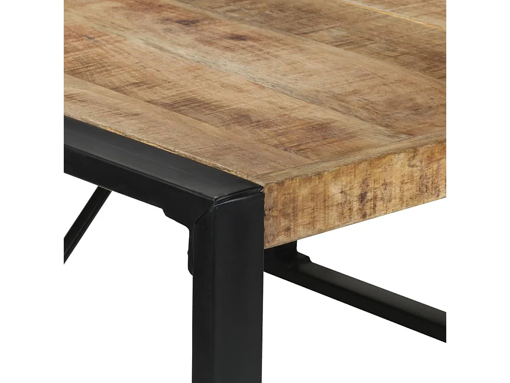 Mesa de jantar 140x140x75 cm madeira de mangueira áspera