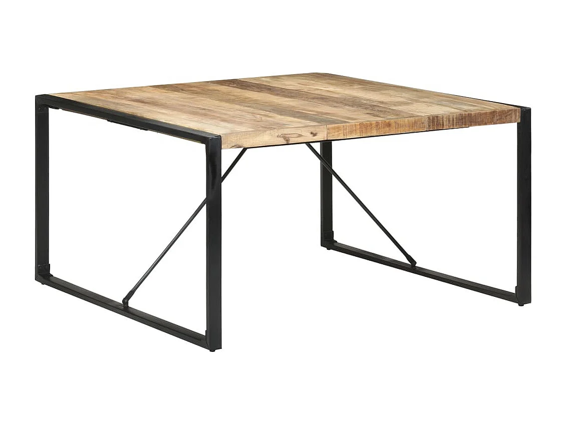 Mesa de jantar 140x140x75 cm madeira de mangueira áspera