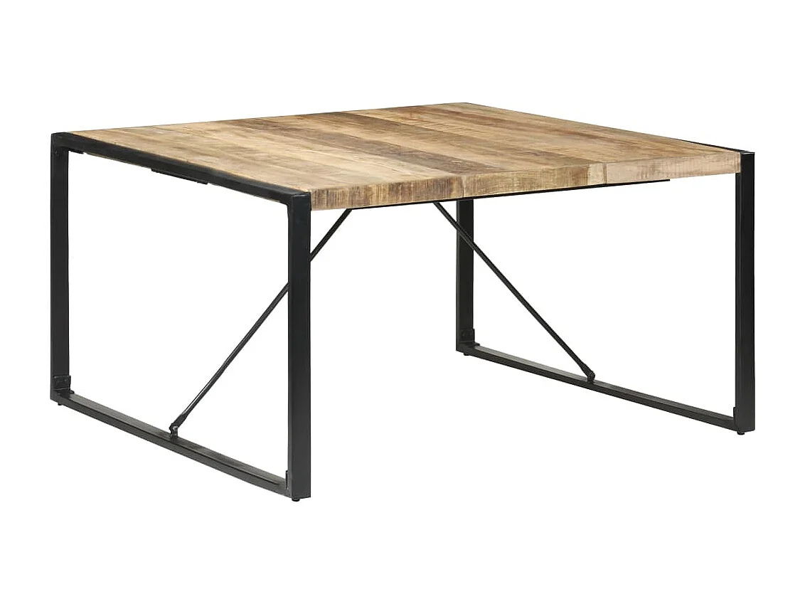 Mesa de jantar 140x140x75 cm madeira de mangueira áspera