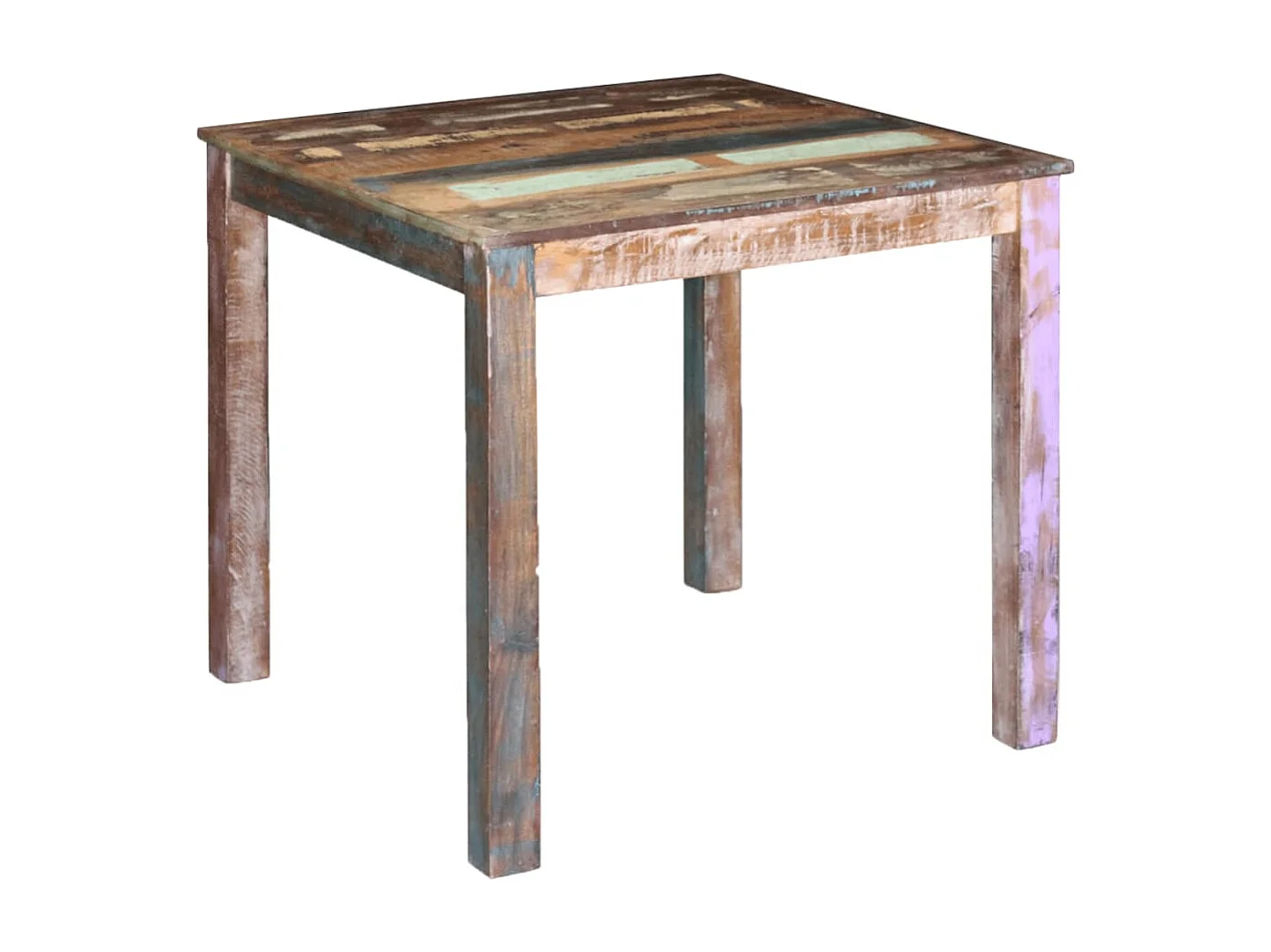 Mesa de jantar 80x82x76 cm madeira reciclada maciça