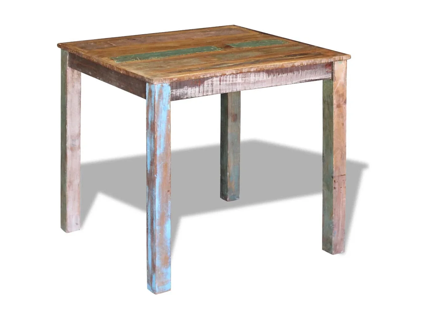 Mesa de jantar 80x82x76 cm madeira reciclada maciça
