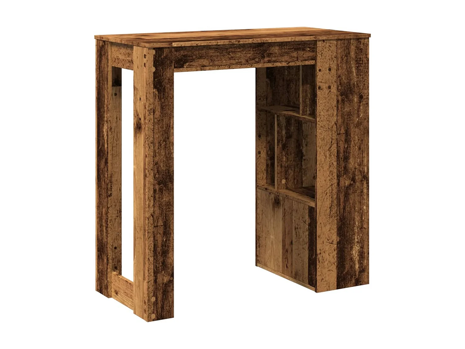 Tavolo Bar con Rastrelliera Antico 102x50x103,5 cm Multistrato