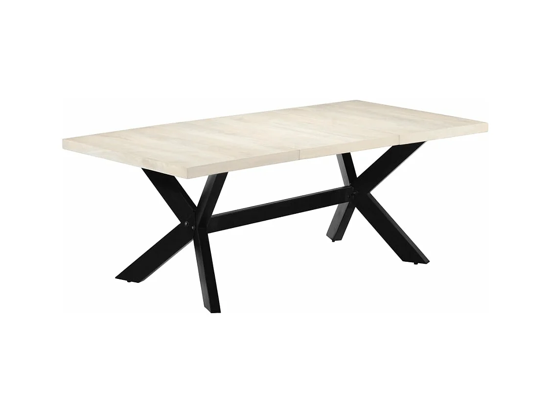 Table de salle à manger Blanc 200x100x75cm Bois manguier massif