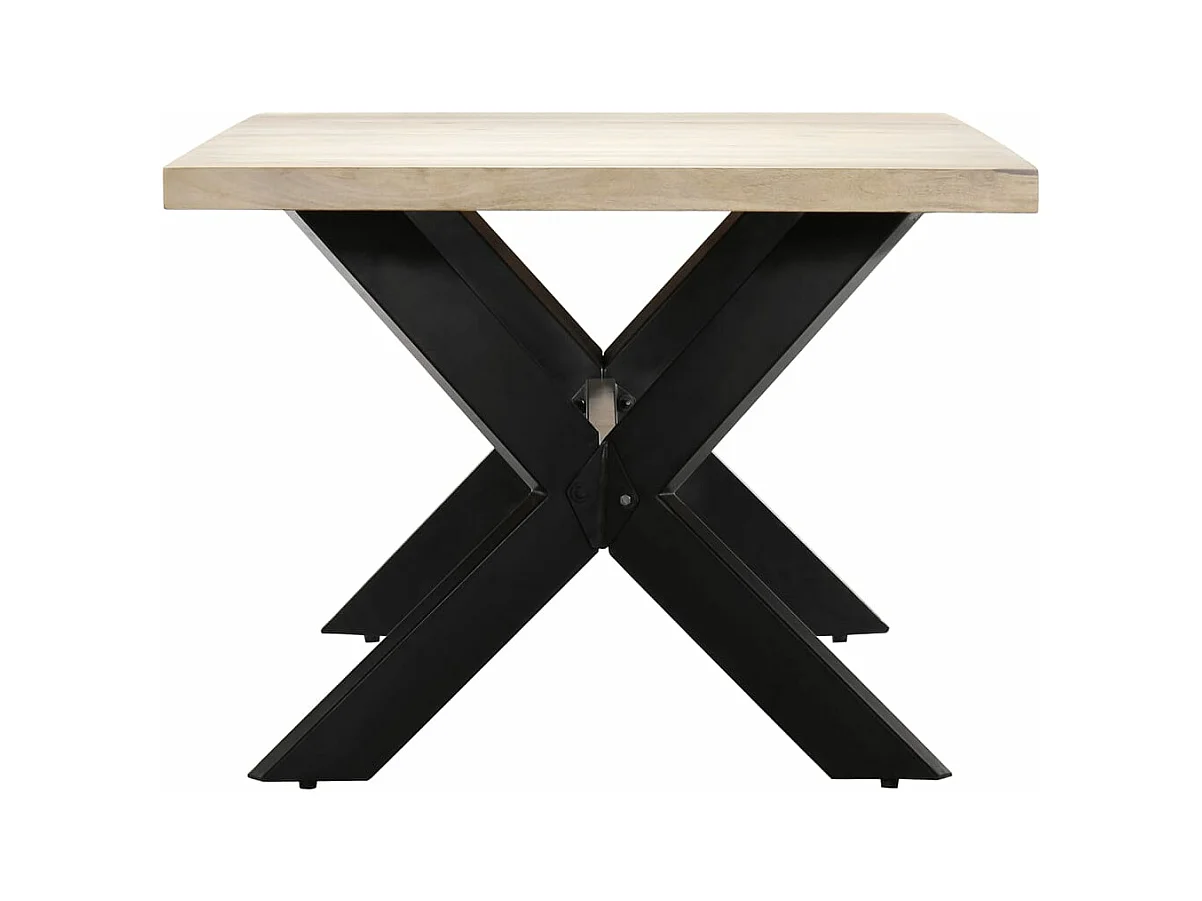 Table de salle à manger Blanc 200x100x75cm Bois manguier massif