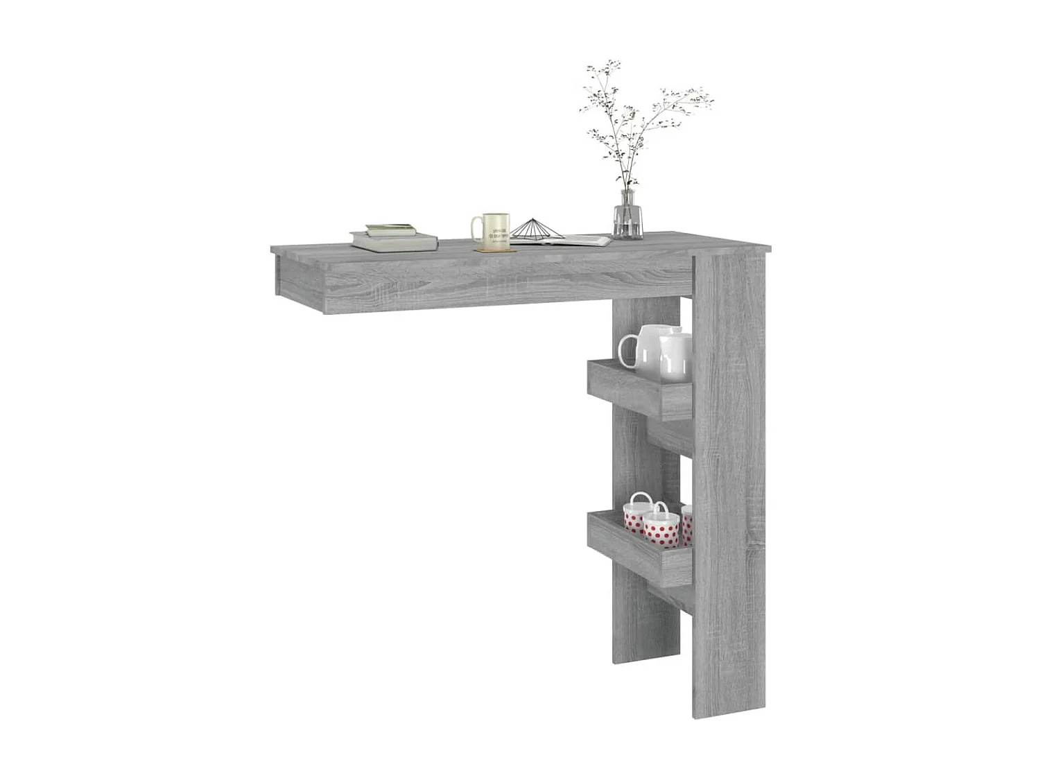 Table bar murale Sonoma gris 102x45x103,5 cm Bois d'ingénierie