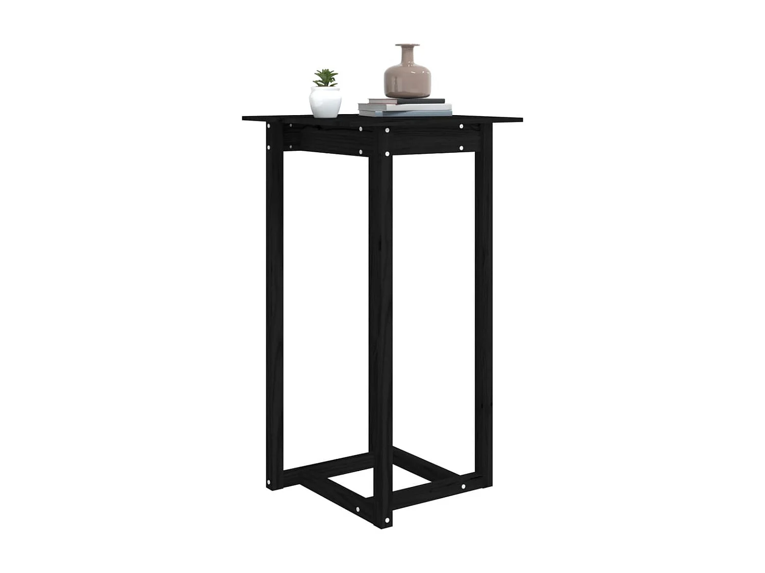 Table de bar Noir 60x60x110 cm Bois massif de pin