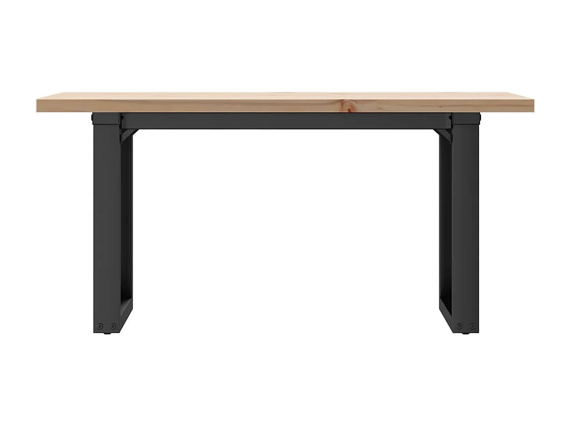 Table basse cadre en O 90x40x45,5cm bois de pin massif et acier