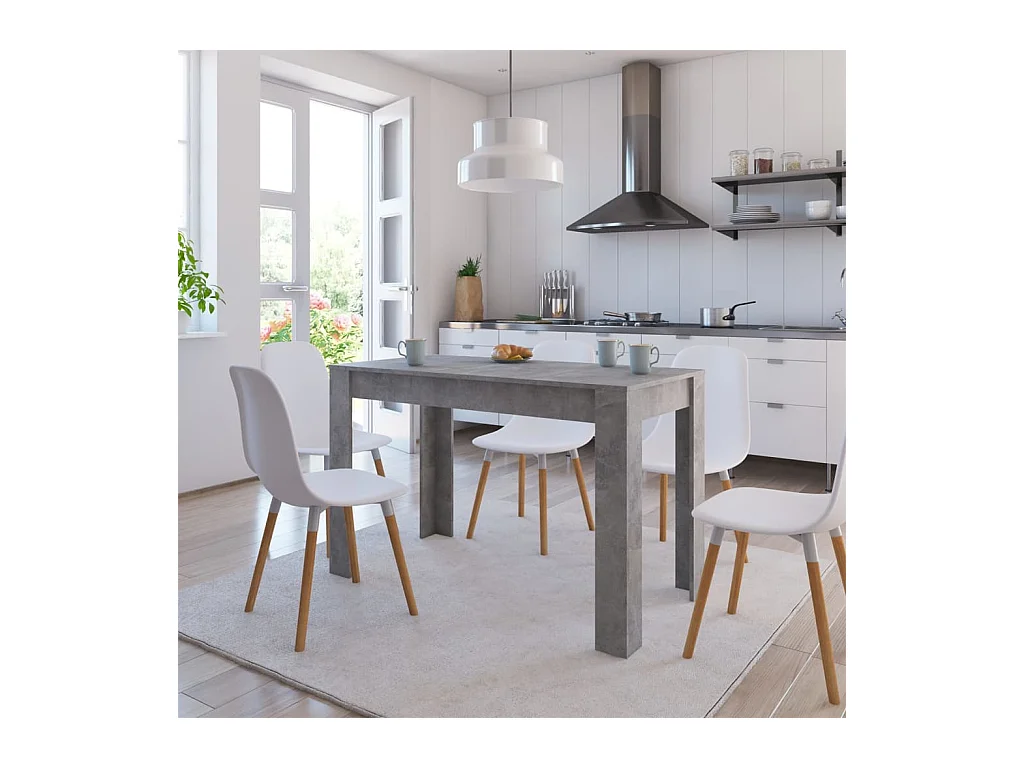 Tavolo da Pranzo Grigio Cemento 120x60x76 cm Legno Multistrato