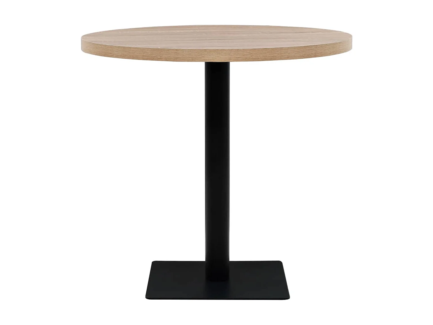 Tavolo Bistrot in MDF e Acciaio Rotondo 80x75 cm Colore Rovere