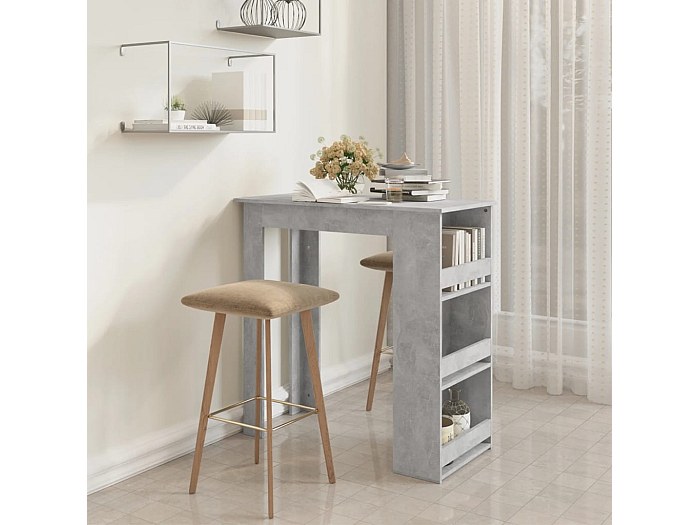 VidaXL Tavolo Bar Con 6 Ripiani - Grigio, Multistrato, 102x50x103.5 Cm, Per Cucina O Soggiorno - Foto 5