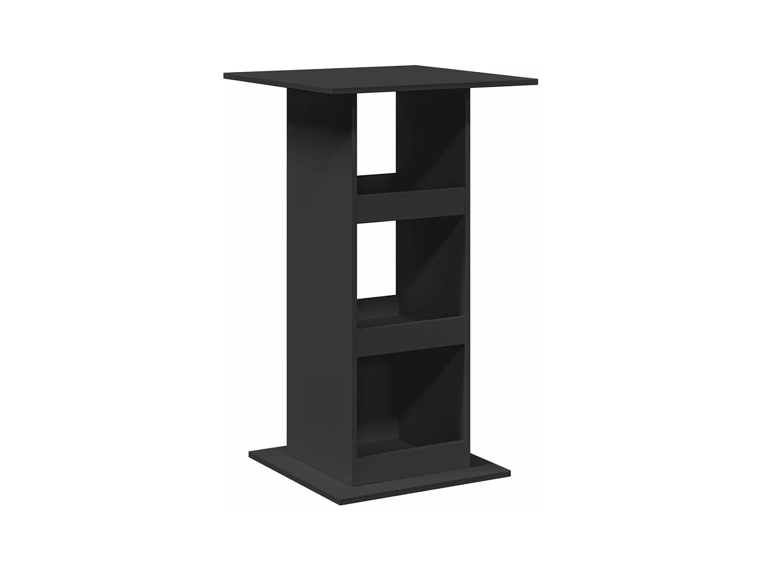 Table de bar avec rangement noir 60x60x102 cm bois d’ingénierie