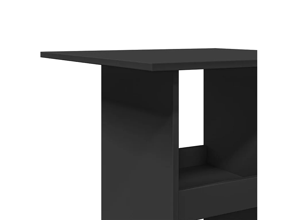 Bartisch mit Ablagen Schwarz 60x60x102 cm Holzwerkstoff