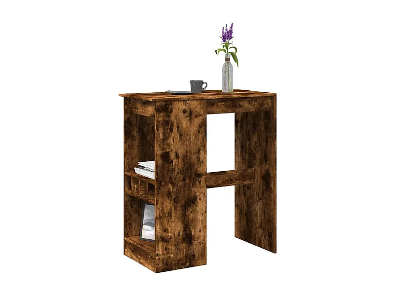 Tavolo Bar con Rastrelliera Rovere 90x47,5x103,5 cm Multistrato