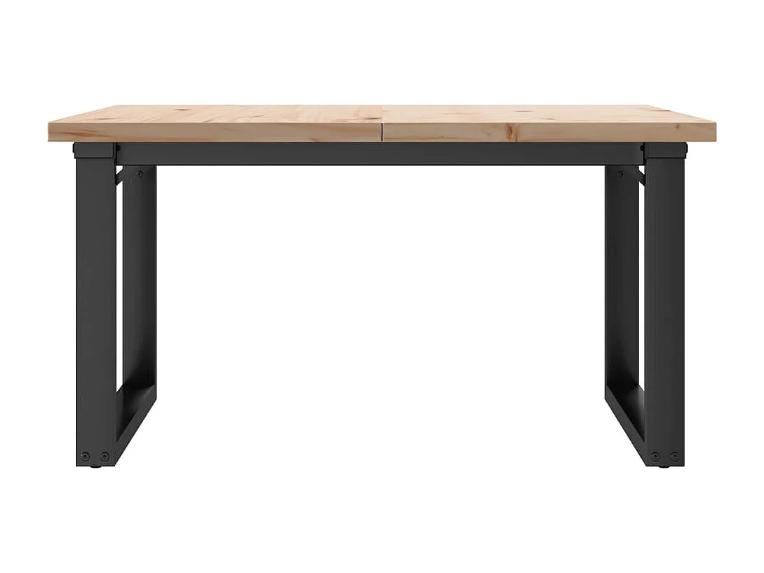 Mesa de centro marco O madera maciza pino y acero 90x90x45,5 cm