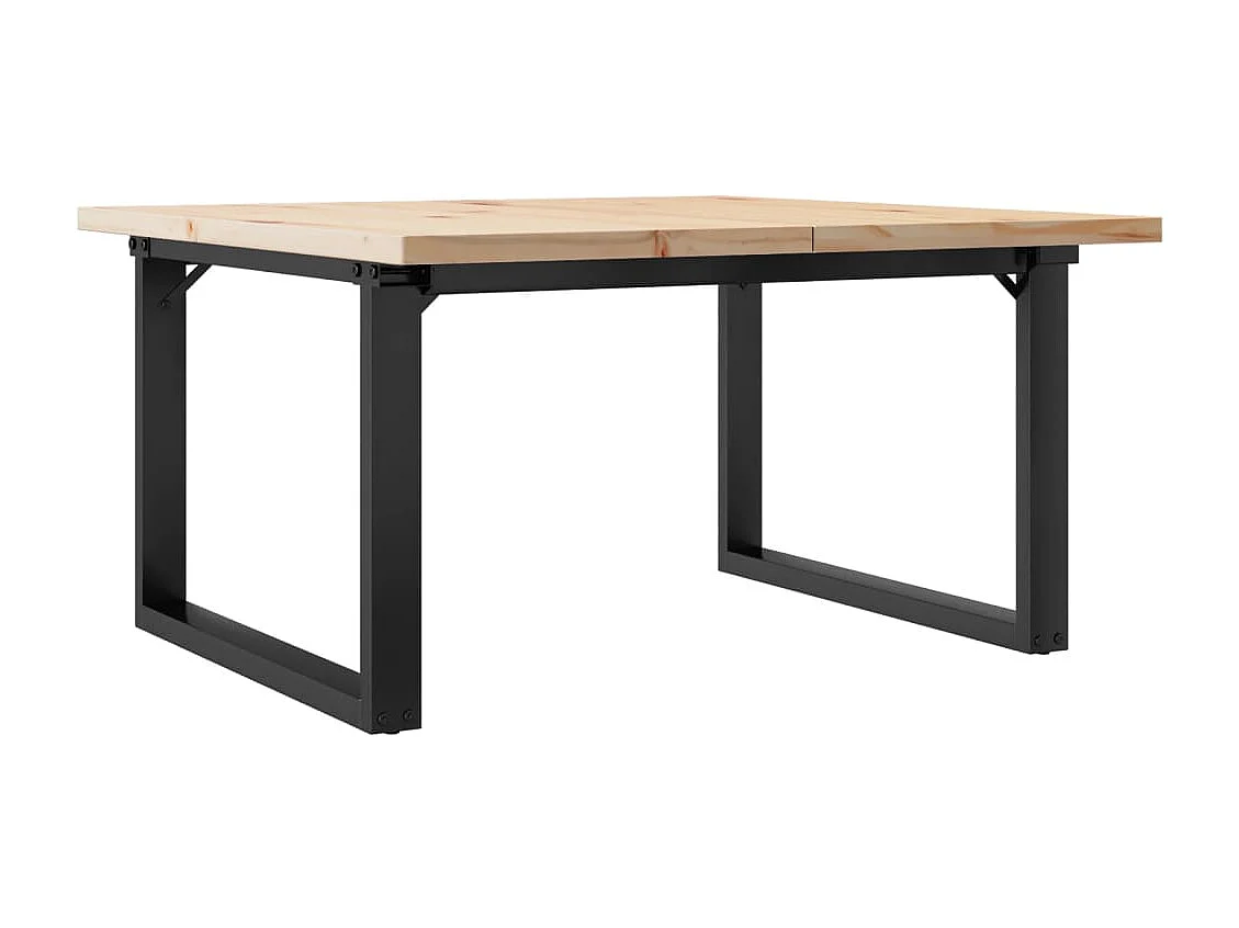 Mesa de centro marco O madera maciza pino y acero 90x90x45,5 cm