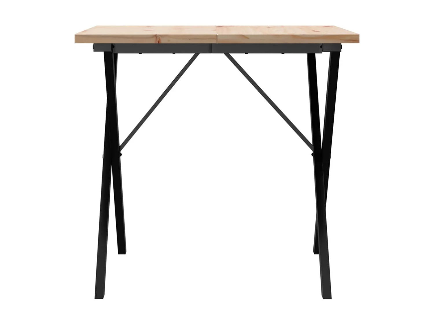 Mesa de jantar estrutura em X 90x90x75,5 cm pinho/ferro fundido
